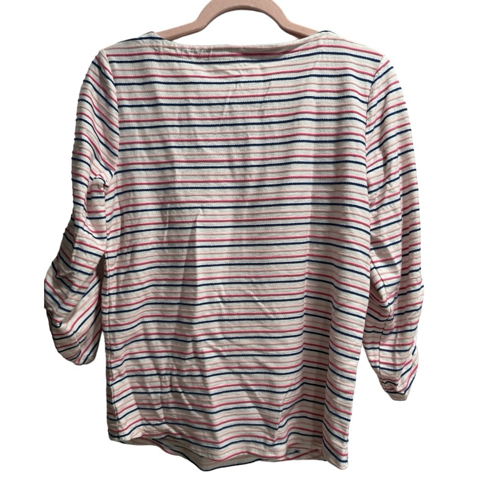 Talbots Multicolord Textured 3/4 Sleeve Top, size Medium - Picture 2 of 6